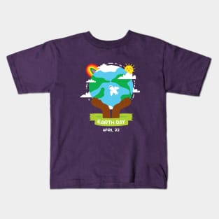rainbow african happy Earth Day Kids T-Shirt